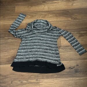 White House Black Market Striped Cowl Neck Top Sweater